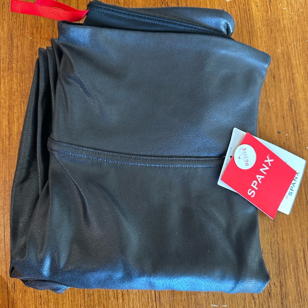 Spanx Black Faux Leather Leggings NWT. Size S.